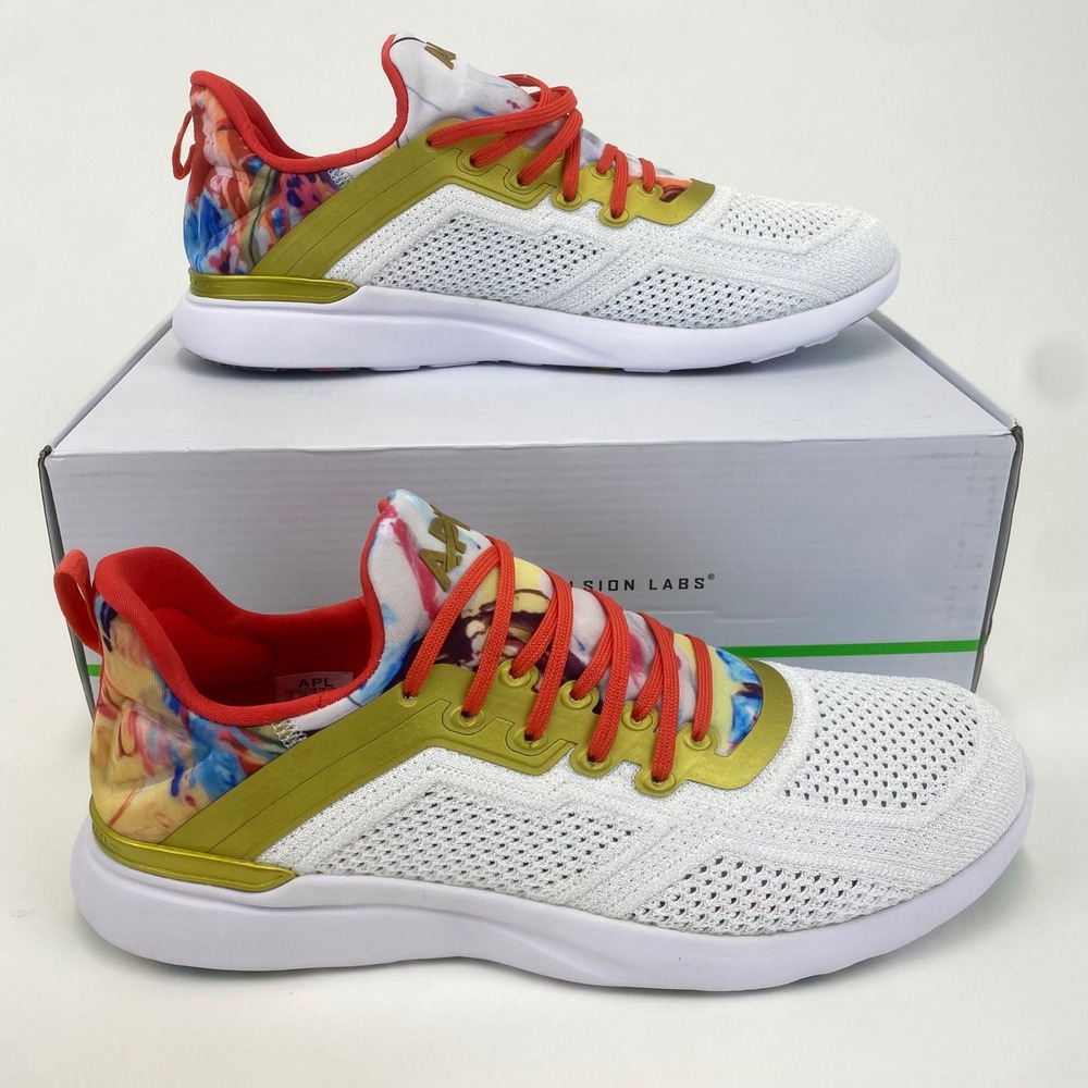 APL Techloom Bliss Sneakers Athletic Running White Gold Red Mens 10 New‎